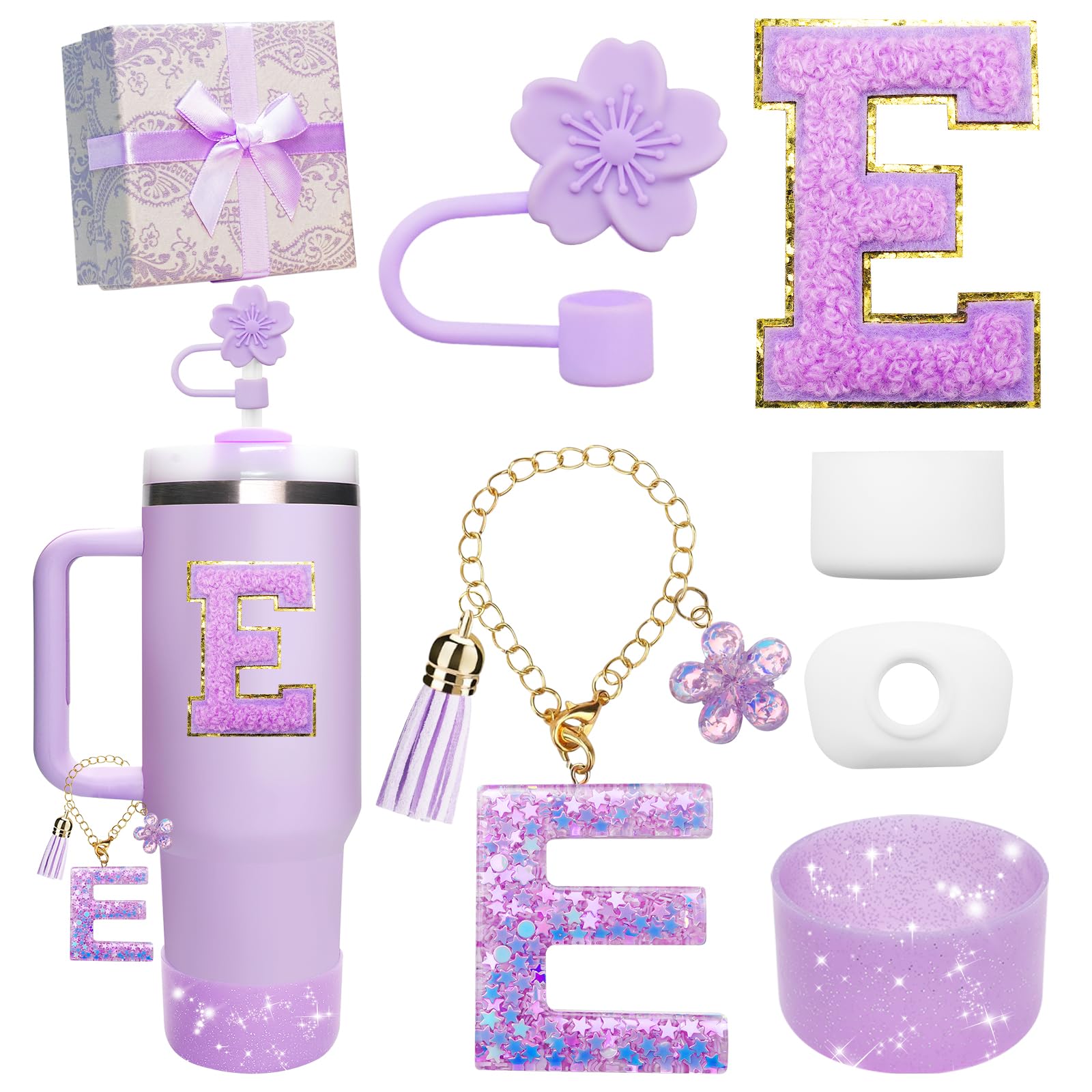 Purple Accessories for Stanley Cup 30OZ 40OZ, All Accessories Gift Box Contain F