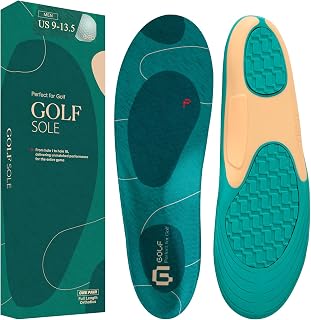 GED Golf Shoe Insoles for Men & Women, Arch Support & Shock Absorption