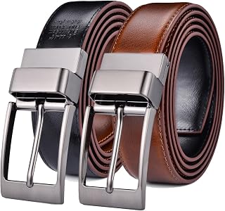 Mens Belt, 1.25" Reversible Belt, Gift for Men, Casual, Golf Trousers, Shirts, One Back for 2 Sides