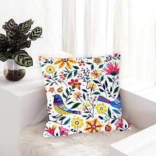Set of 1 Decorative Throw Pillow Cover Flower Pattern Cushion Cover Square Sofa Cushion Cover Outdoor Farmhouse Cushion Covers for Sofa Living Room Bedroom