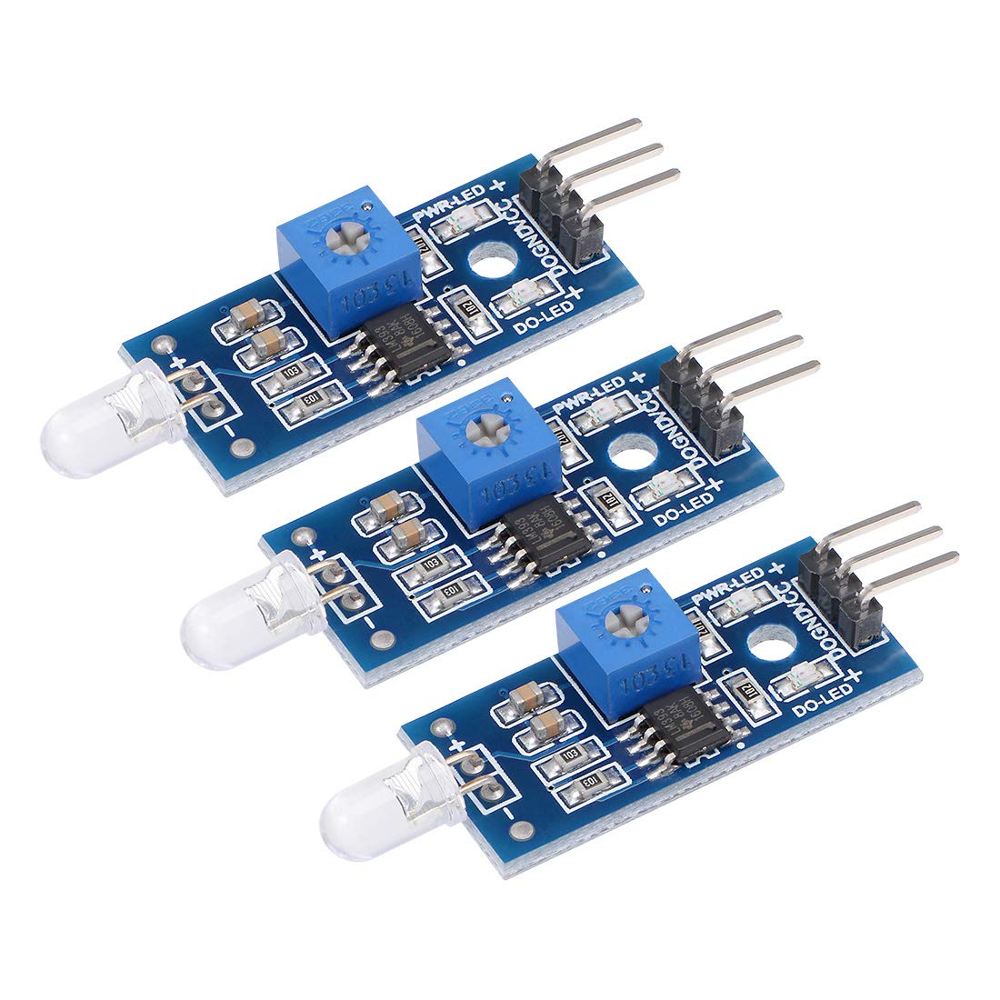 3pcs Photosensitive Diode Sensor Light Detection Photo Diode Module with Digital