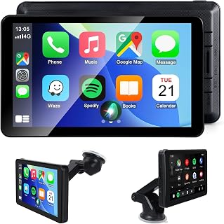 Wireless CarPlay Android Auto Screen, Car Stereo for CarPlay 7" HD Touch Screen Portable Navigation AirPlay Video Music Player Bluetooth WiFi, Voice Control, Mirror Link