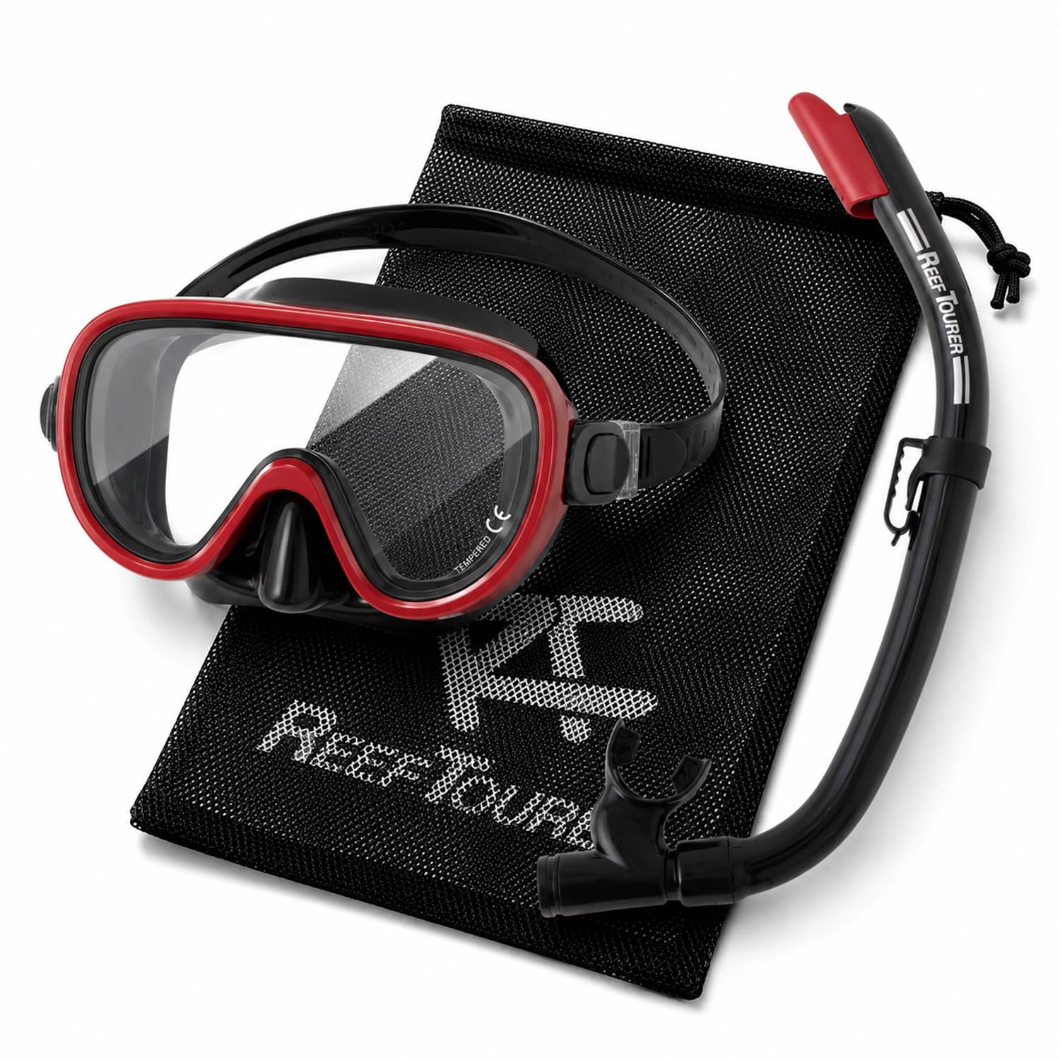 【Amazon.co.jp Exclusive】 Reef Tourer Mesh Bag Included Snorkeling Set 【For Adult