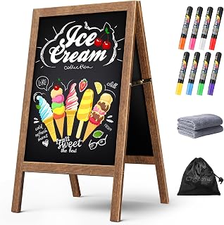 A Frame Chalkboard Sign, 40"x20", Brown