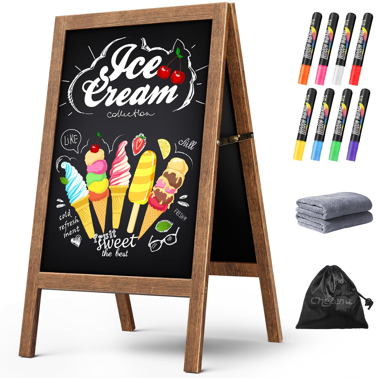 A Frame Chalkboard Sign, 40"x20", Brown