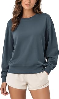 ODODOS Modal Soft Oversized Sweatshirts for Women Crew Neck Long Sleeve Relaxed Pullover Tops