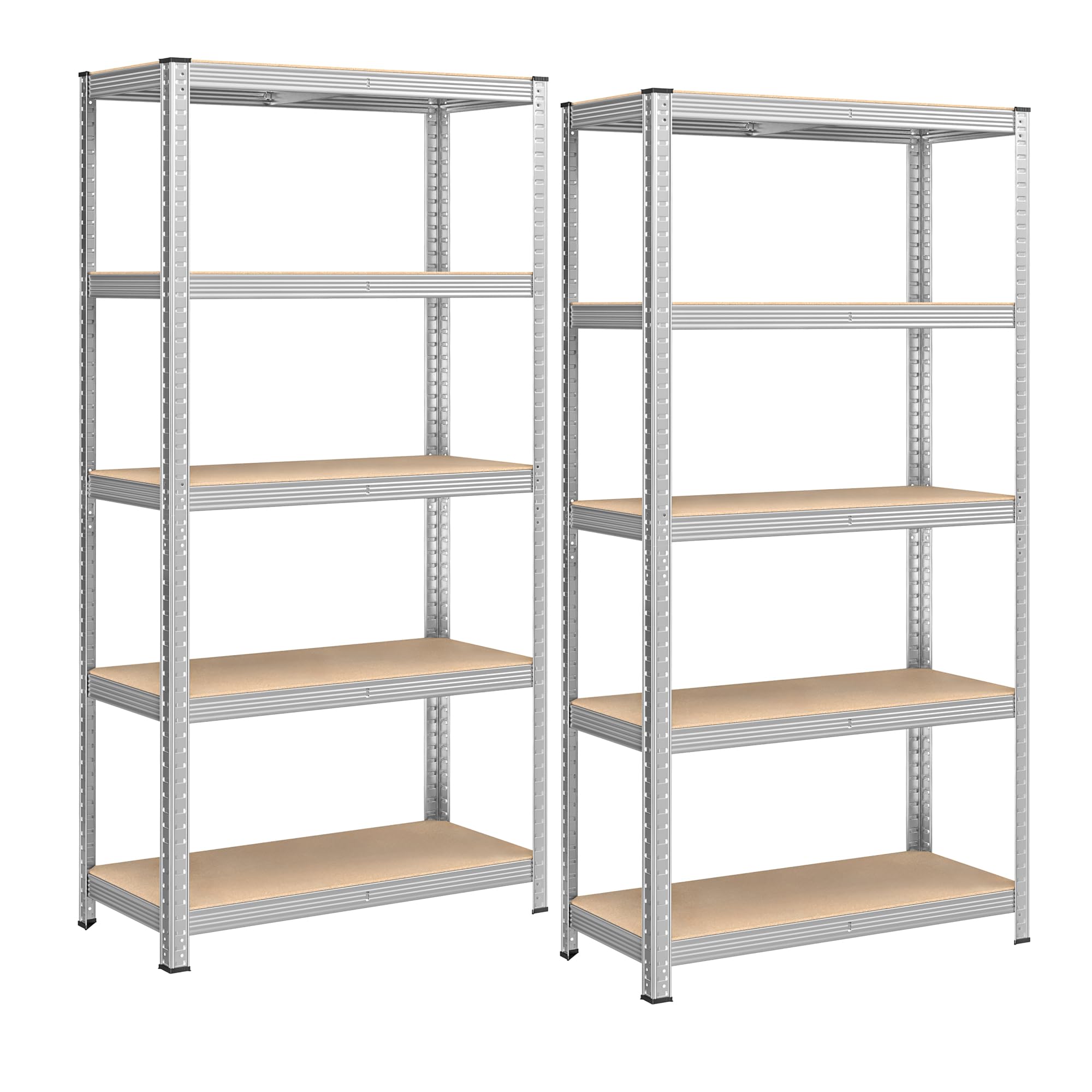 SONGMICS 5-Tier Heavy-Duty Shelving Units, Set of 2, Boltless Assembly | Steel, 