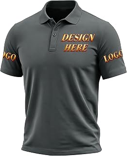 Custom Polo Shirts Design Your Own for Men,Print- Photo Logo