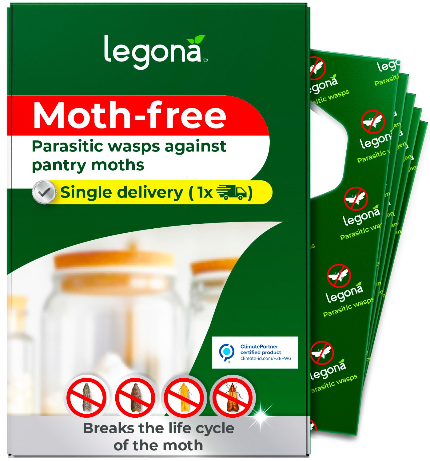 Legona Parasitic wasps for pantry moths | 10 Carrier Cards | Natural moth killer