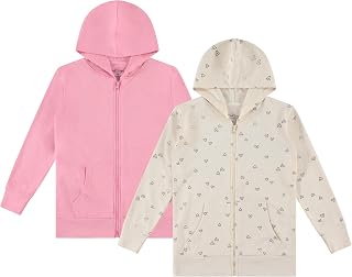 Pink Angel Little & Big Girls Zip Up Hoodie, Kids Full Zipper Hooded Fashion Sweatshirt