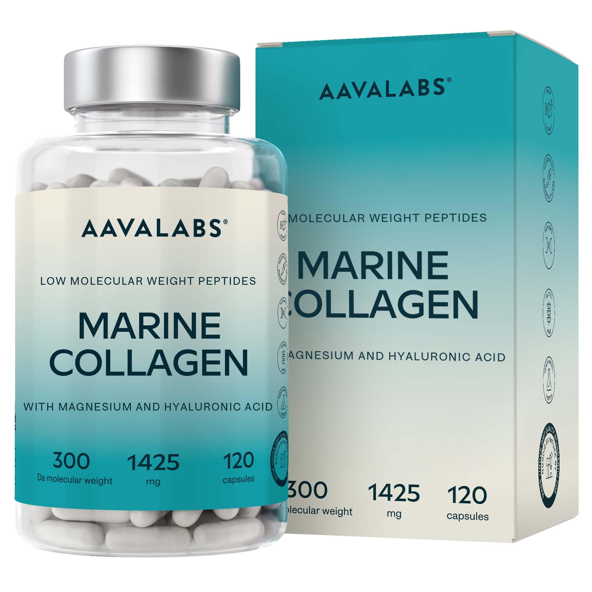 Marine Collagen Supplements for Women and Men (1425mg Per Serving) with Hyaluron