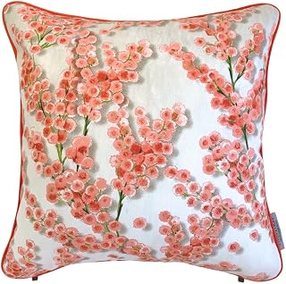 Out Style Throw Pillow Cover French Fabric Direct Import Japanese Sewing Flower Pattern (Mimosa Rose, 45x45)