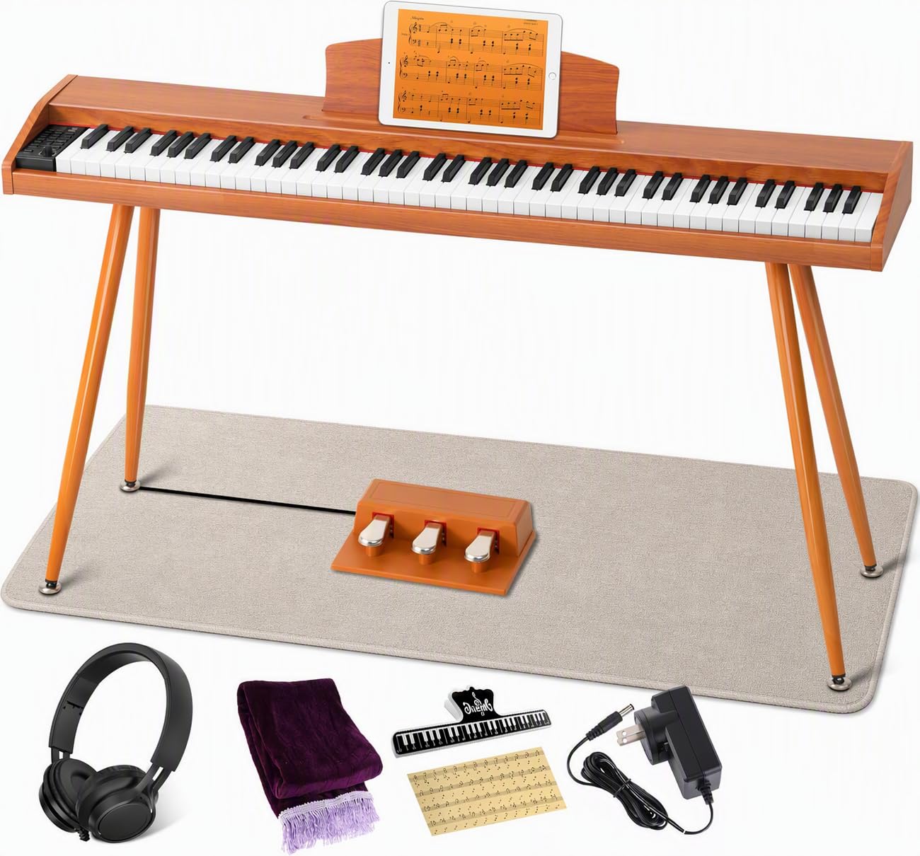 UISCOM Digital Piano Keyboard 88 Key Semi-Weighted for Beginners,Electric | Incl