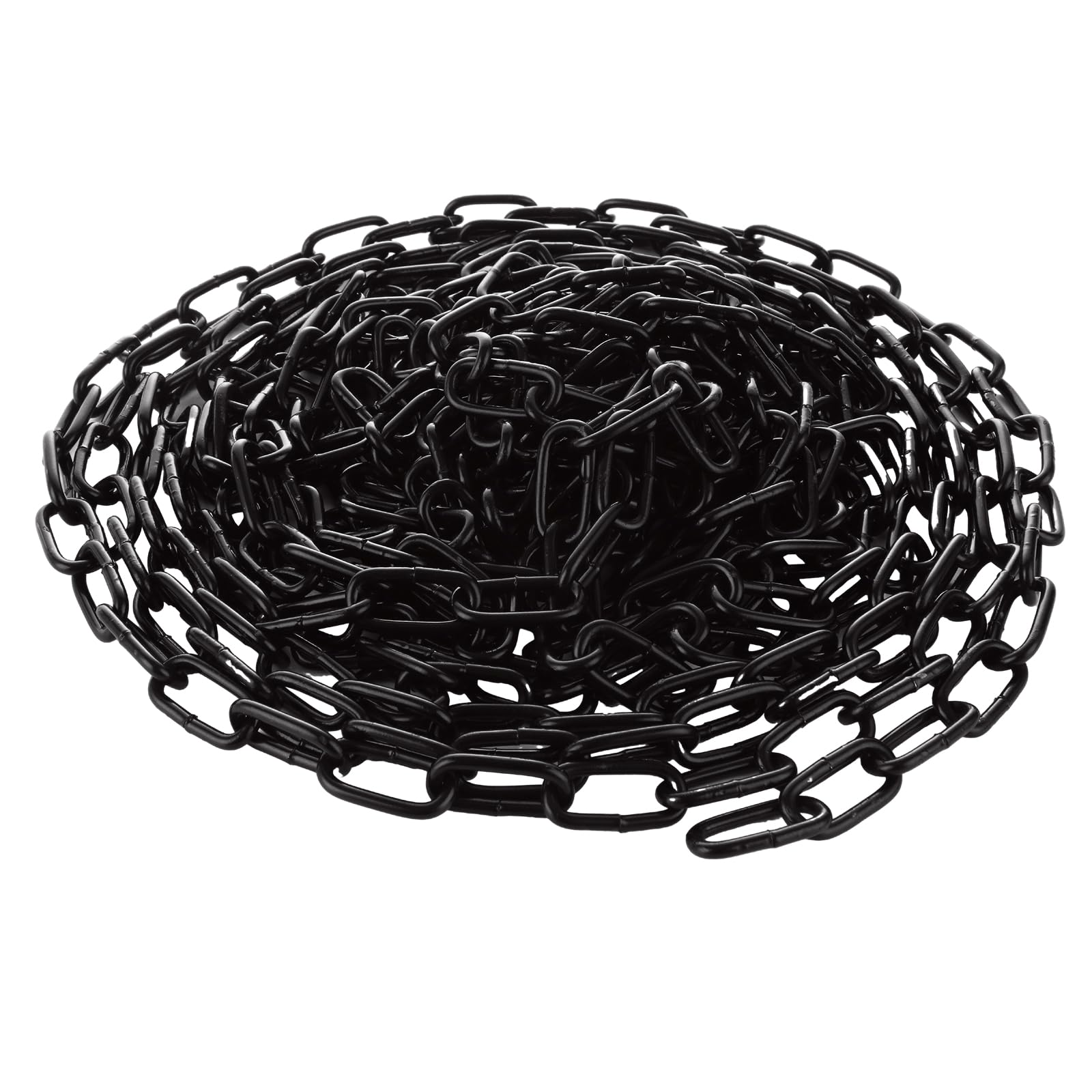 WOPPLXY 26.24 ft Length Black Chain Link, 1/8 Inch Carbon Steel Chain, Heavy Dut