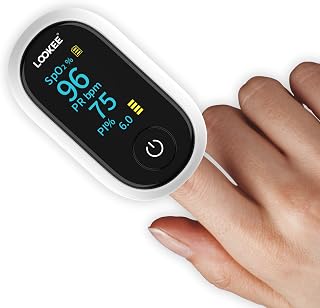 LOOKEE A320 Premium Finger Pulse Oximeter | Proudly Canadian | SpO2 Monitor | Blood Oxygen & Heart Rate, Medical Accuracy, Alarm & PI, OLED, Batteries