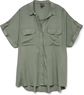 VERO MODA Women's Vmbumpy S/S Shirt WVN Ga Noos Short-Sleeved Blouse (Pack of 1)