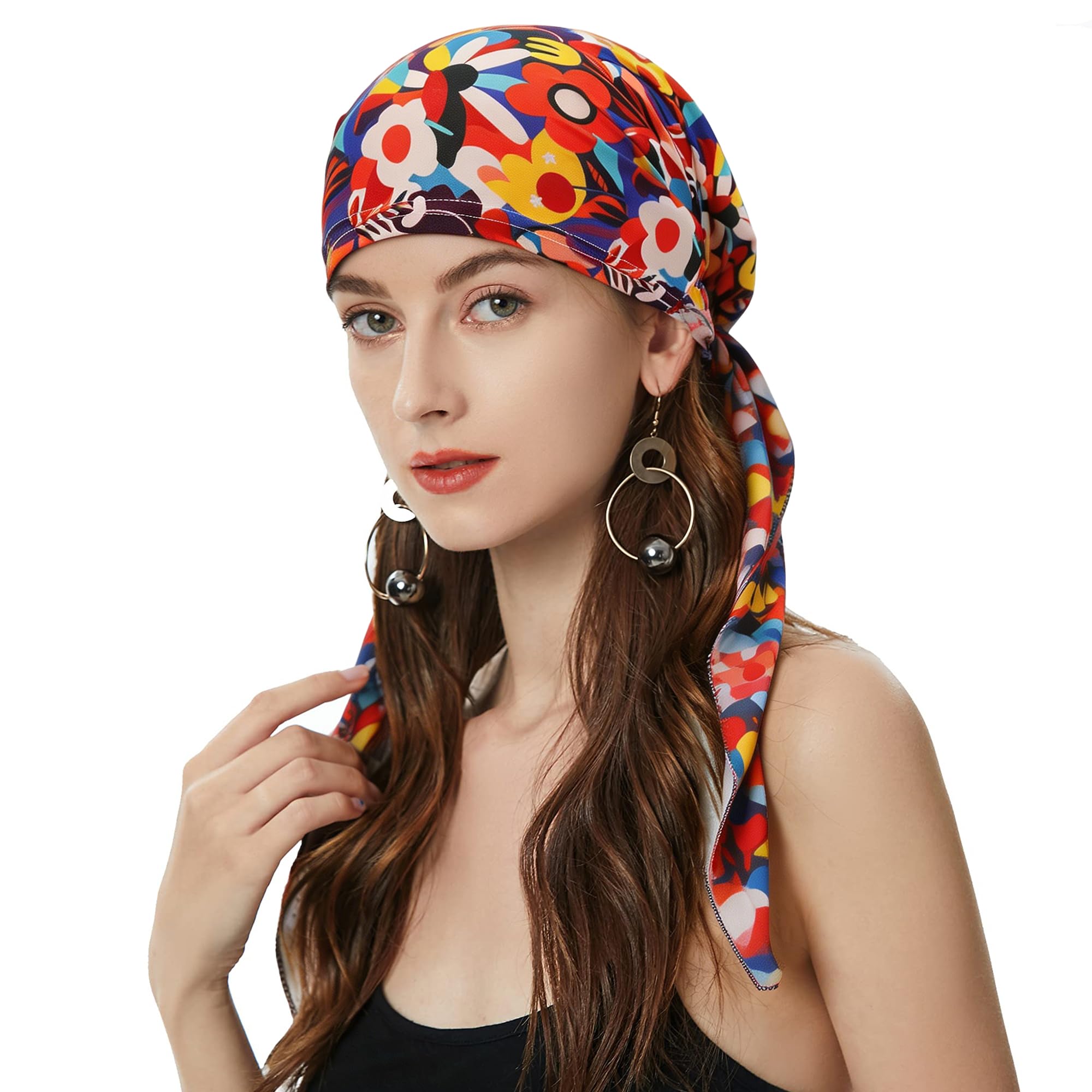 ZLYC Women's Chemo Turban Hat, Pre-Tied Headscarf, Head Wraps, Lightweight Hat
