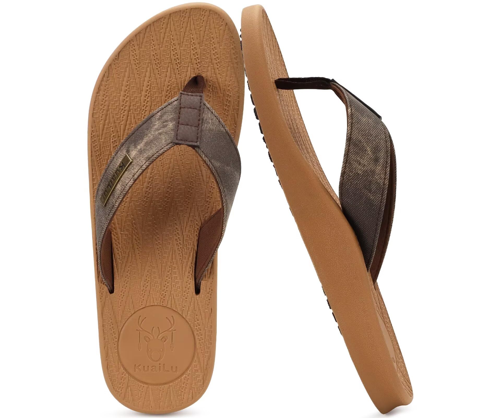 KuaiLu Flip Flops Men's Non-Slip Summer Flip Flops Toe Separator