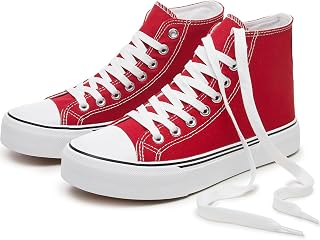 hash bubbie Classic High Top Sneakers for Women, Lace Up Canvas Shoes for Women, Fashion Canvas Tennis Shoes, Casual Walking Shoes