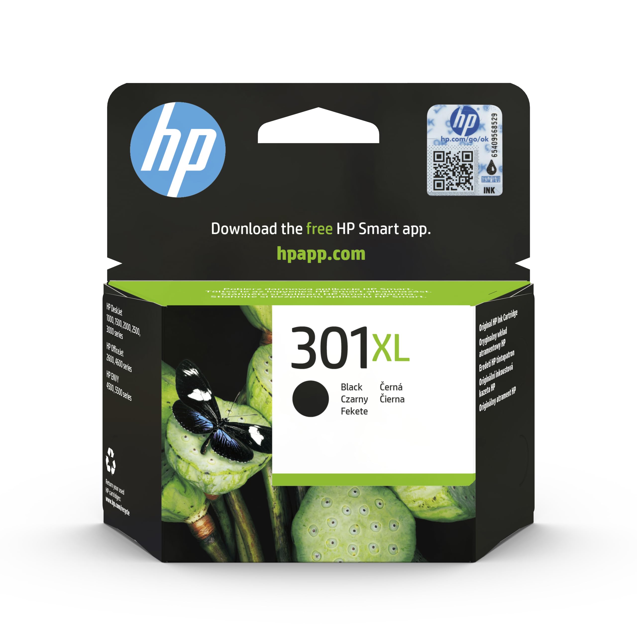 HP 301XL Black Original Ink Cartridge, High Yield | Compatible with HP DeskJet 1