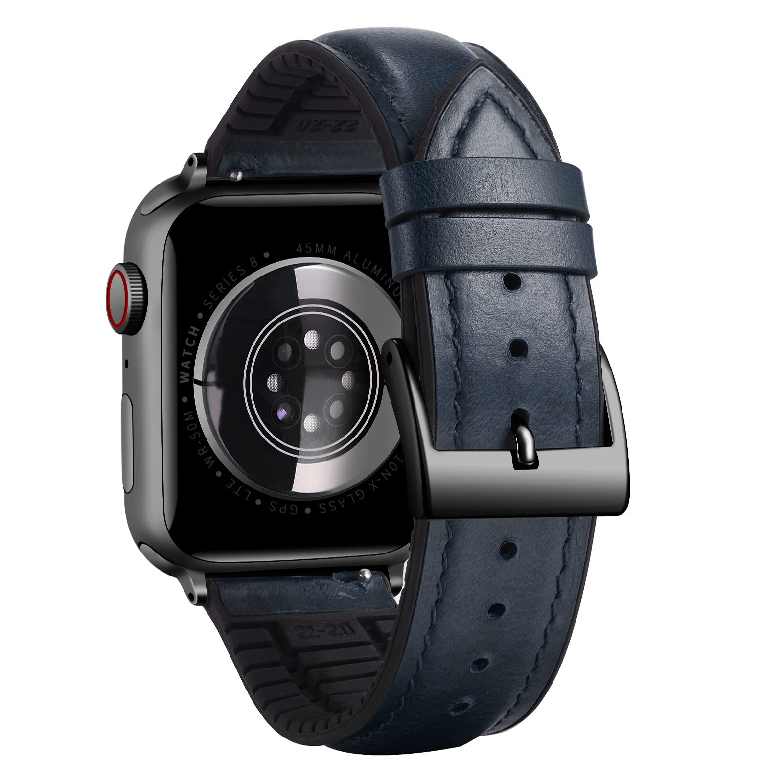 BINLUN Correa de Cuero Compatible con Apple Watch 49mm 46mm 45mm 44mm 42mm 41mm 