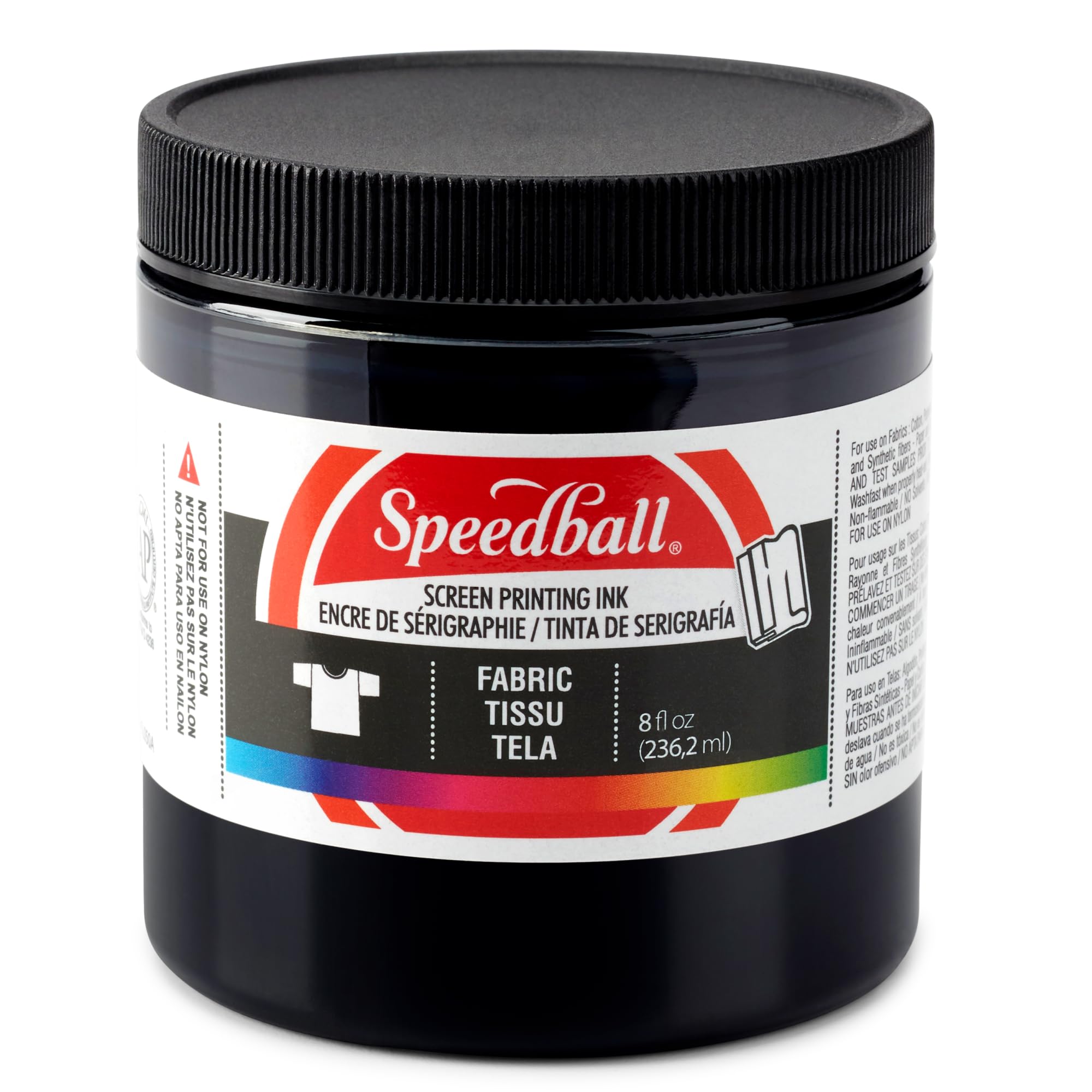 Speedball Fabric Screen Printing Ink, 8-Ounce, Black for T-Shirt and Silkscreen 