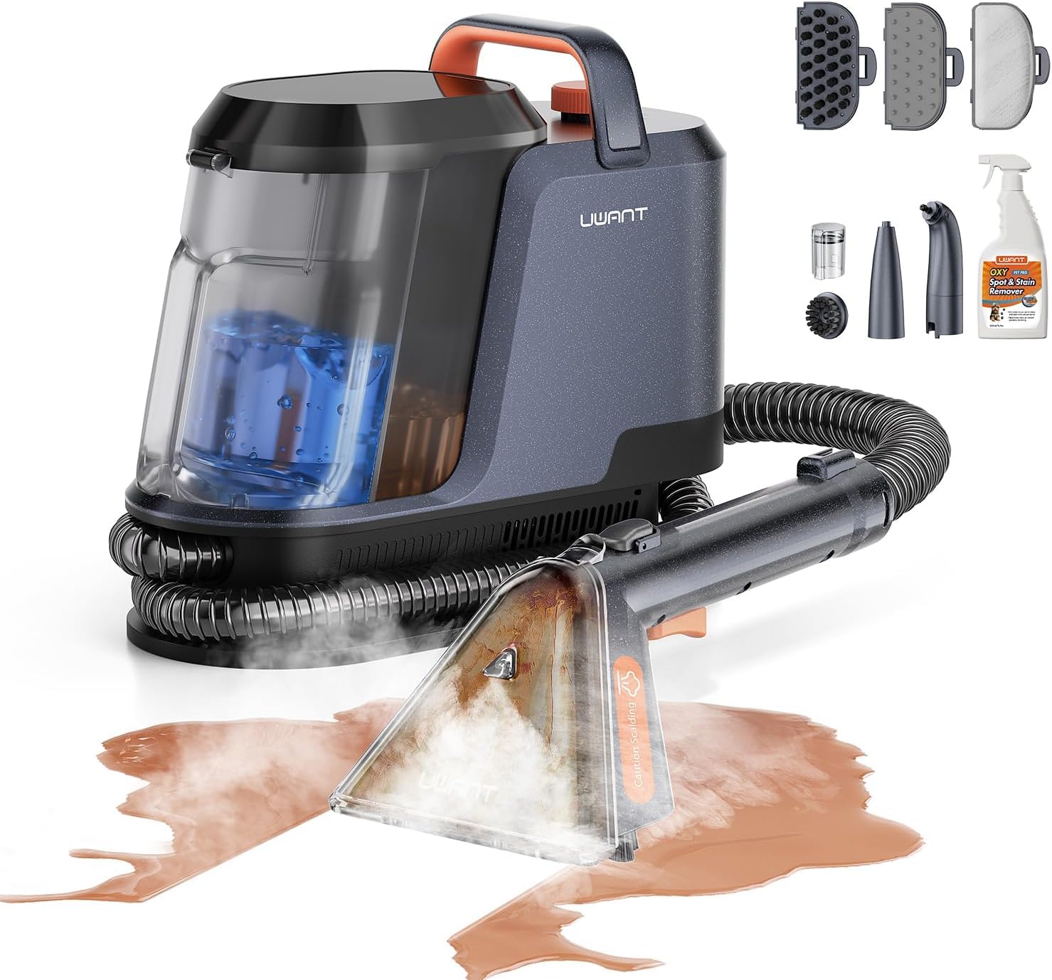 Uwant Carpet Cleaning Machine with Steam&Hot&Cold Water Modes, 18KPa Powerful Su