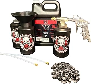 NHOU V3 Black Pro Undercoating Spray Gun &amp; Custom Threaded Funnel - 2 Wand Kit (3 W Quart Bottles)