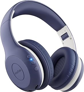 EarFun K2 Kids Bluetooth Headphones for School, Kids Headphones with Mic | Volume Limited, 60H Playtime, Built-in Mic, Stereo Sound, Foldable Over-Ear Headphones for Kids/Toddler/Travel/Tablet, Blue