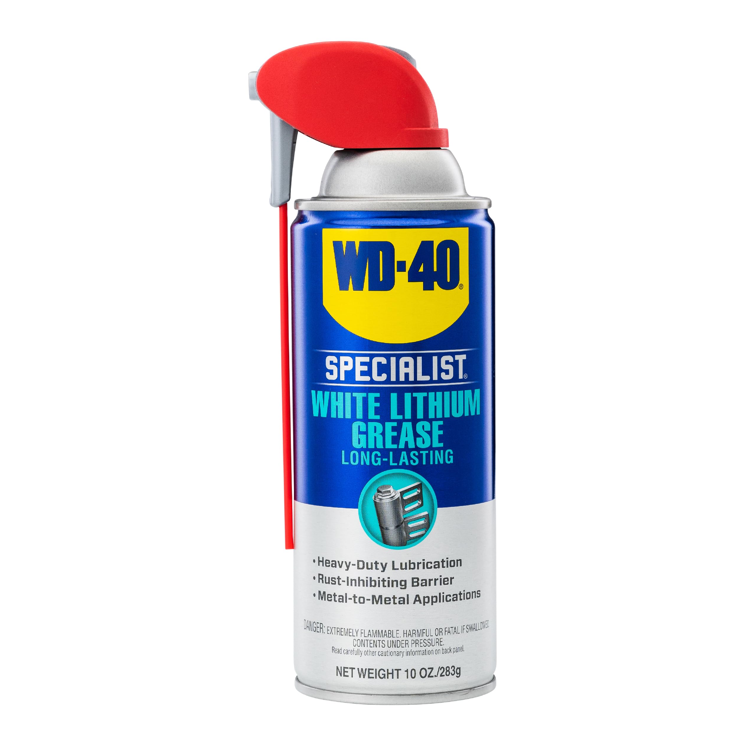 WD-40 Specialist White Lithium Grease Spray with SMART STRAW SPRAYS 2 WAYS, 10 O