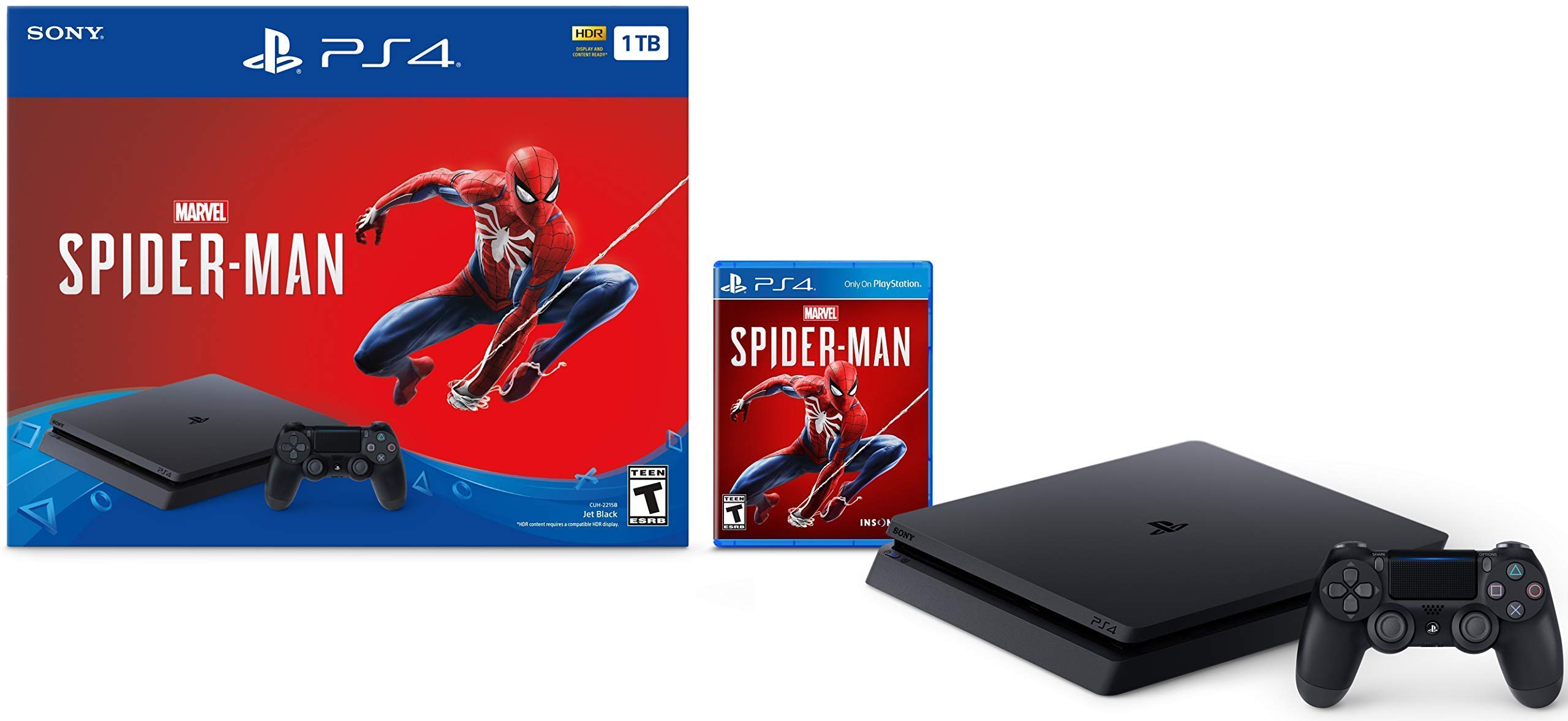 Sony Playstation 4 Slim 1TB SSD Console - Marvel's Spider-Man PS4 Bundle with Du