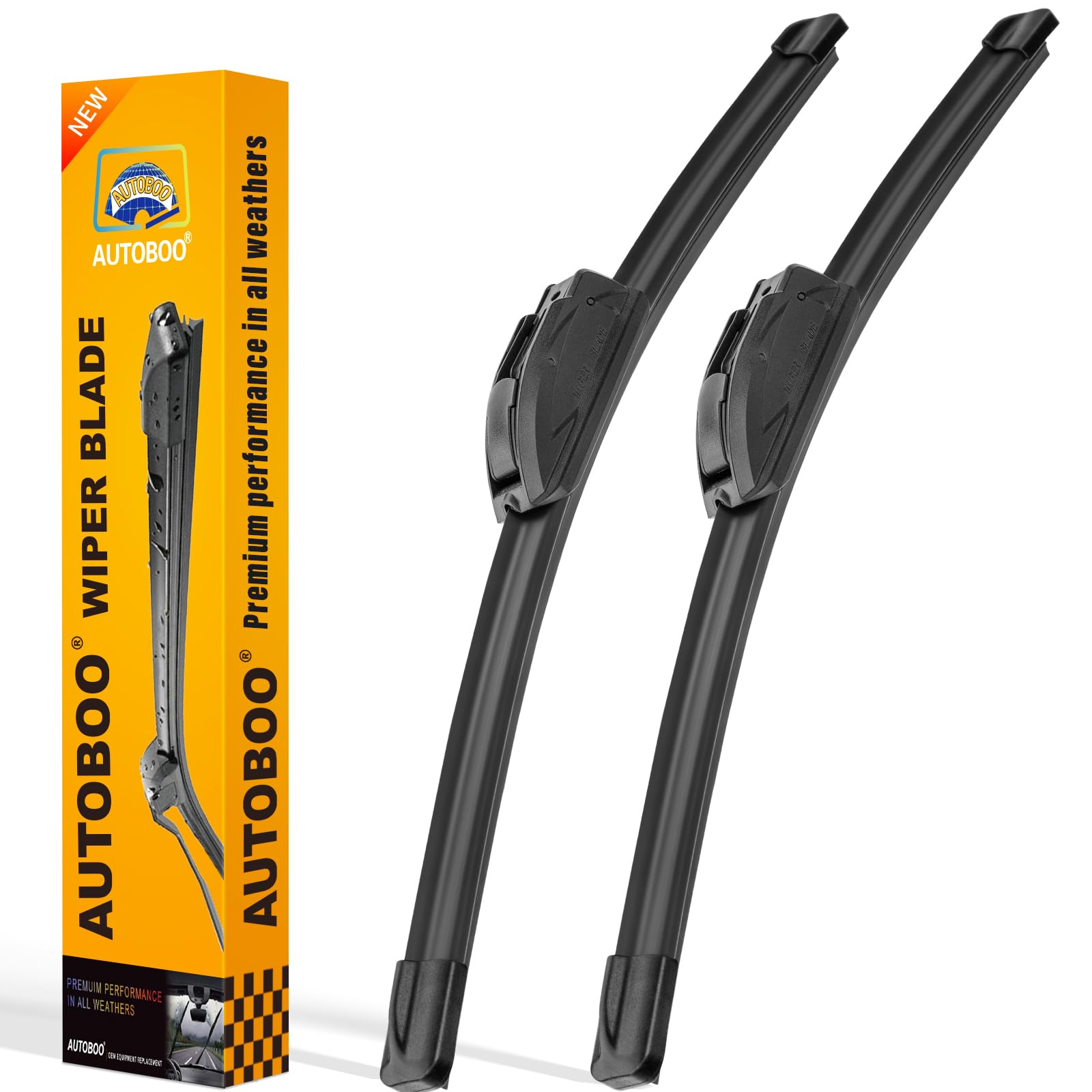 AUTOBOO 26" and 16" Windshield Wipers Blades (Pack Of 2) | OEM Quality Premium A
