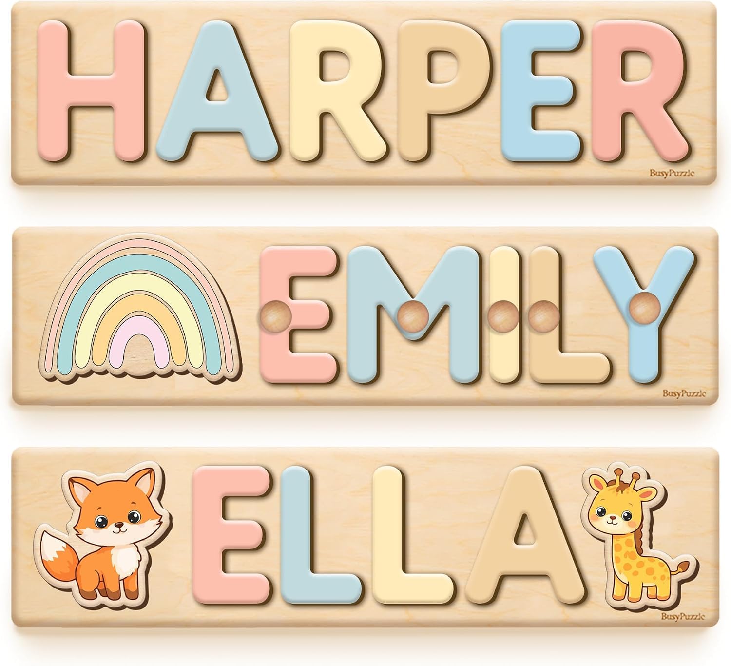 Personalized Wooden Name Puzzle for Kids, Custom Baby Name Puzzle, Montessori Le