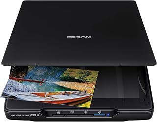 Epson Perfection V39 II Flatbed Photo Scanner 4800 dpi Optical Resolution | 4800 dpi Optical Resolution Image Scanning High-Rise Removable Lid Scan to Cloud and USB Power Black