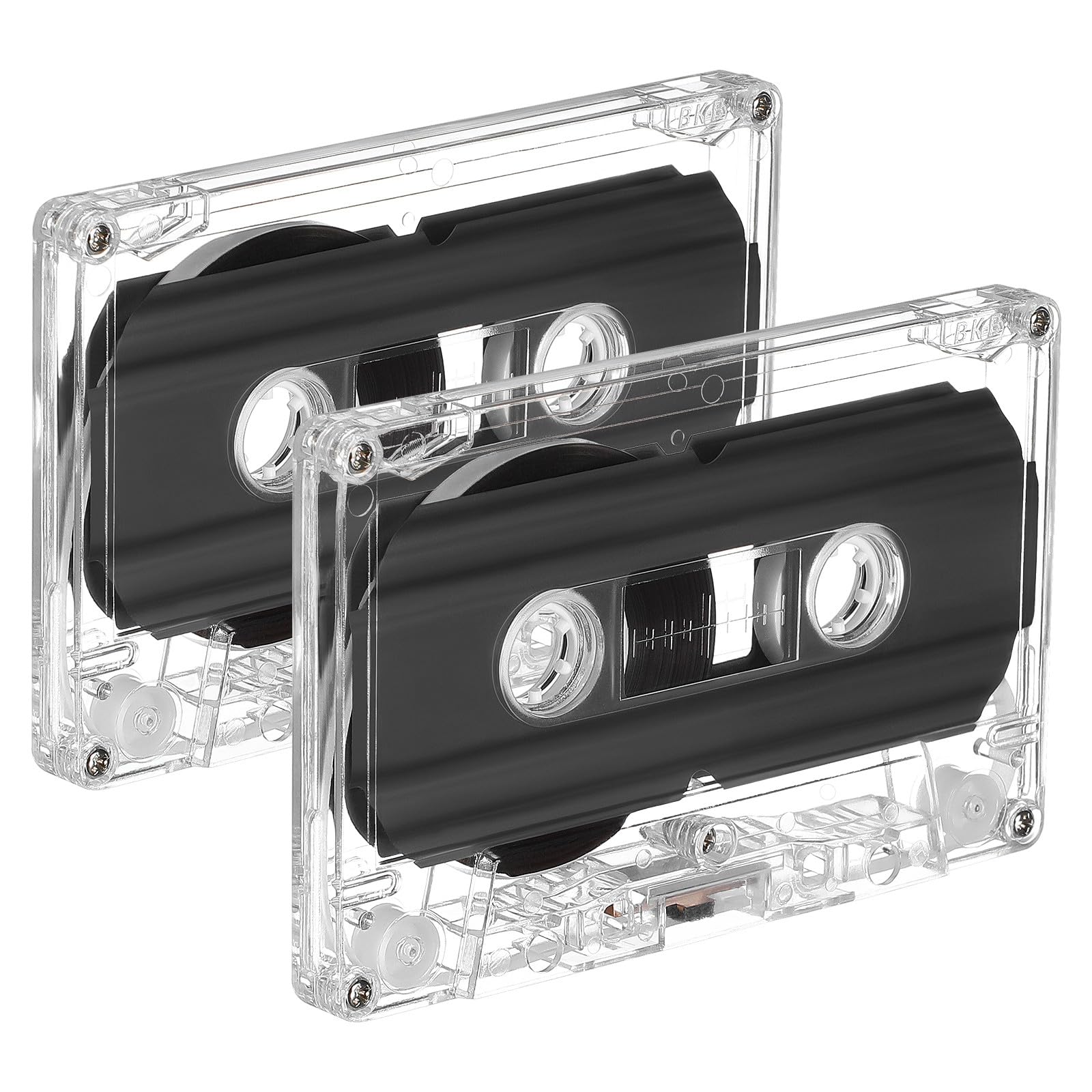 SHINEOFI 2 Pcs Blank Cassette Tape 30 Minute Recordable Audio Cassettes with Cle