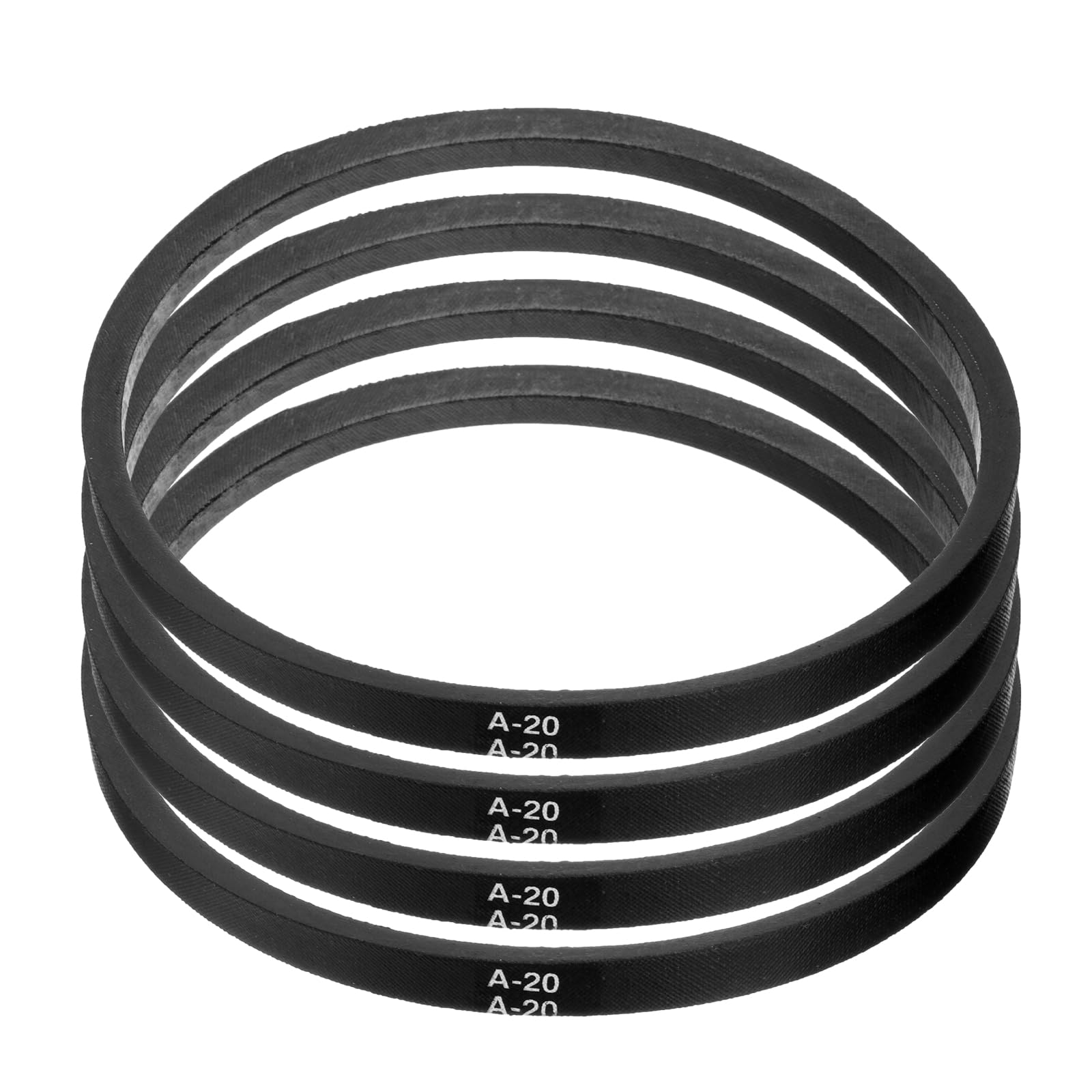 uxcell 4pcs A20 or 4L220 Classic Wrapped Rubber V-Belt, 20"(508mm) Inside Circum