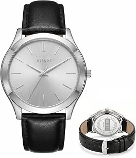BUREI Men's Wrist Watch, Analog Stainless Steel Dress Waterproof Quartz Watch for Men with Japanese Movement,Refined Gifts for Men, Boyfriend, Husband, Dad