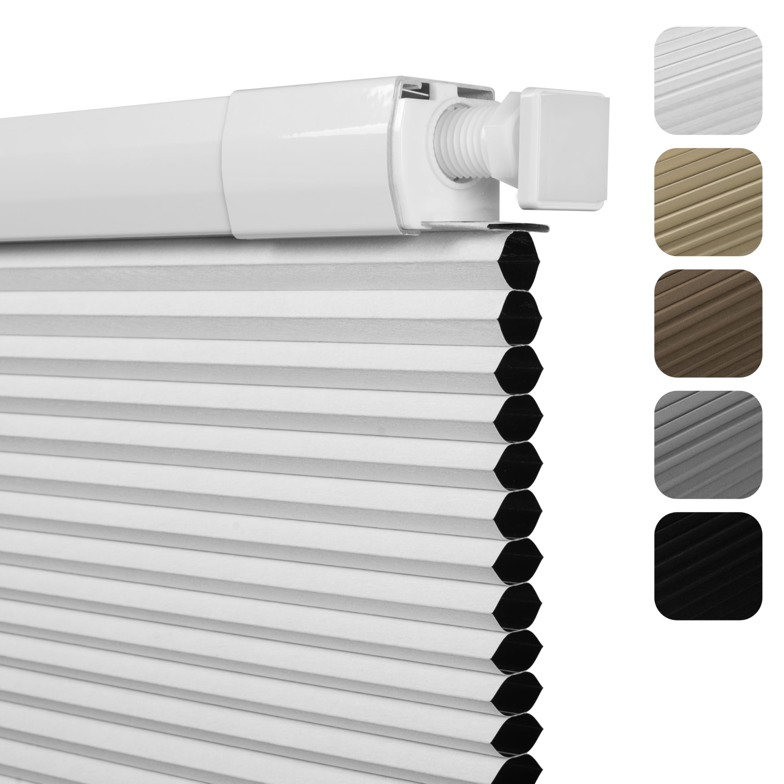 Sulugood No Drill No Tools Blackout Cellular Shades,Custom Size,White | Honeycom