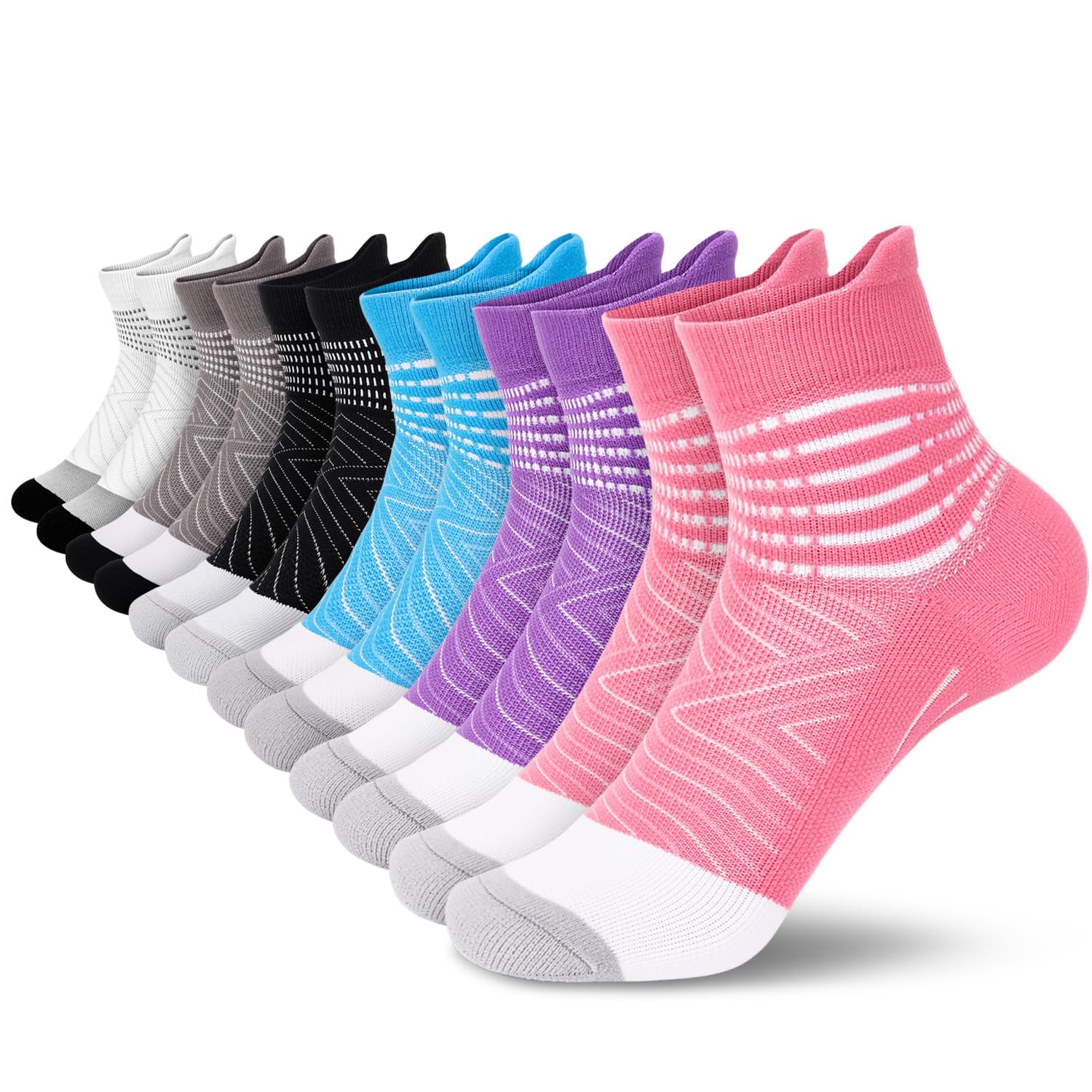 IRAMY Compression Ankle Support Running Socks for Women Men Trainer Coolmax Wick