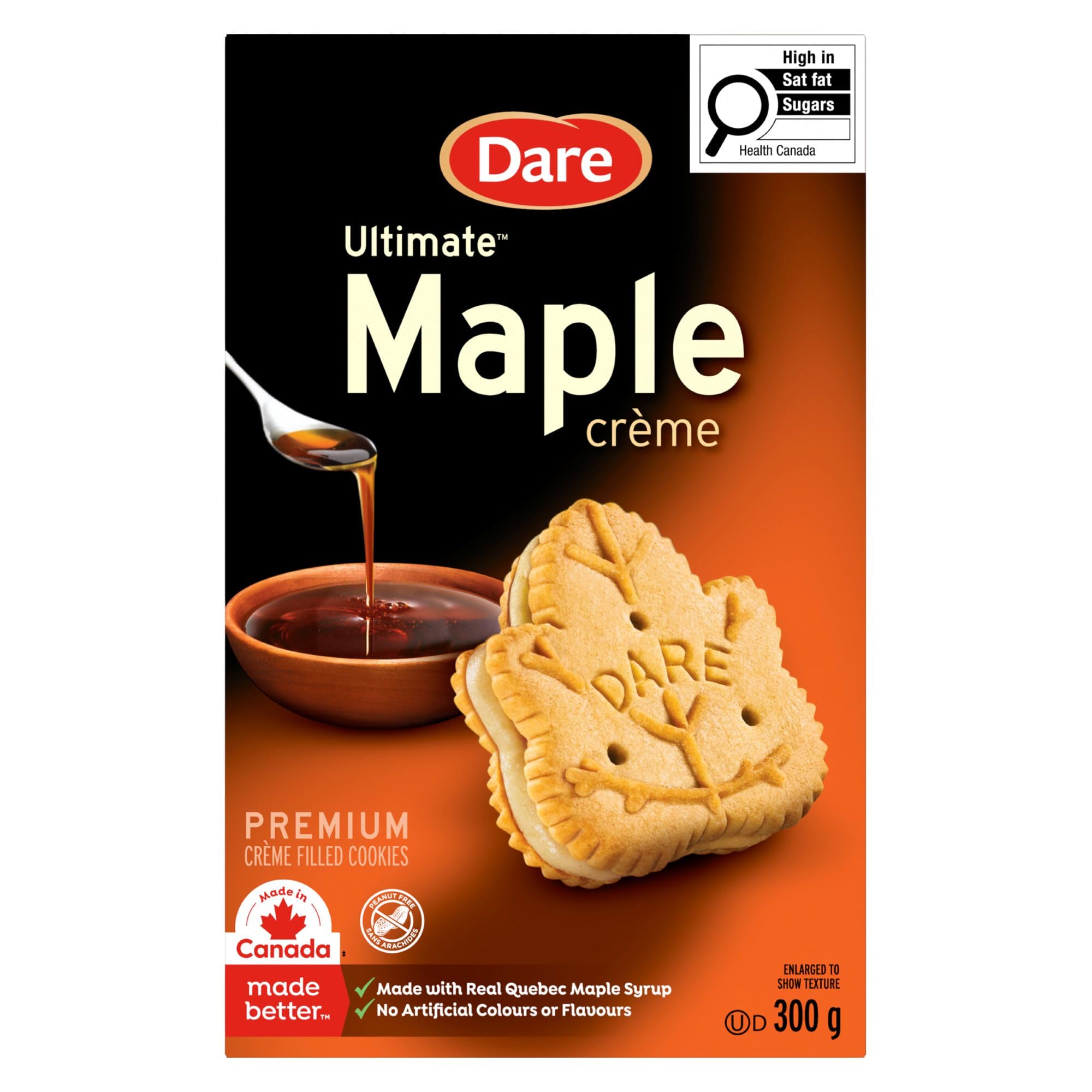 Dare Ultimate Maple Crème - Crunchy Sandwich Cookies with Real Maple Syrup 300g 