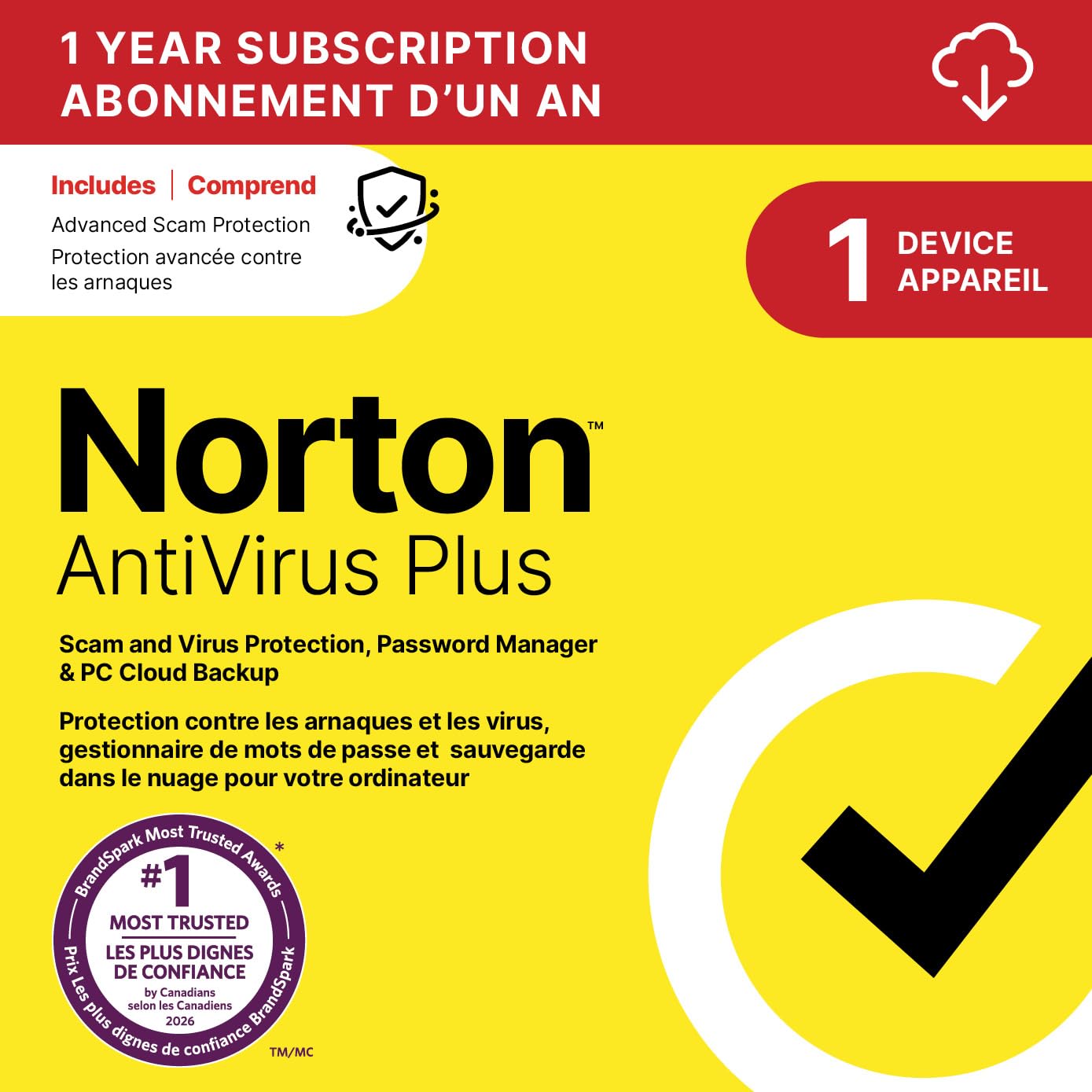 Norton AntiVirus Plus 2026, Antivirus software for 1 Device – Includes Advanced 