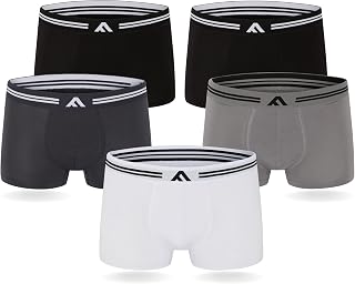 FM London Pack of 5 Super Soft Bamboo Boxer Shorts