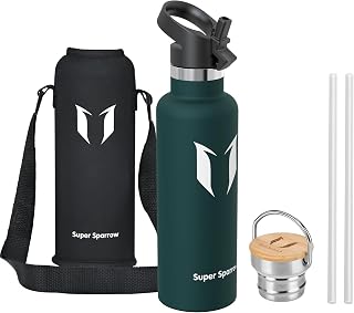Super Sparrow Stainless Steel Water Bottle – Sports Water Bottle 750 ml – Standard Mouth – BPA Free, for Children and Adults, Sports, Office, Yoga, Cycling