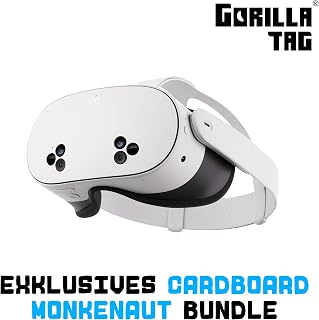 Meta Quest 3S 128 GB | VR Headset - 33% More Memory - Double Graphics Performance - Virtual Reality Without Cable - Gorilla Tag Cardboard Monkenaut Bundle - Amazon Exclusive