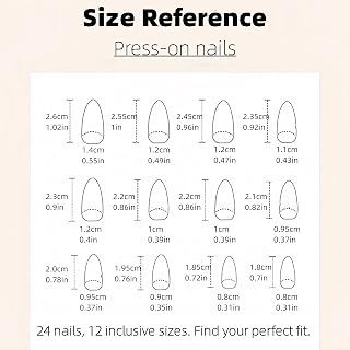 24pcs Artificial Almond Nail Stickers, Elegant French Spiral Stickers with Cute 3D Butterflies and Delicate Floral Designs