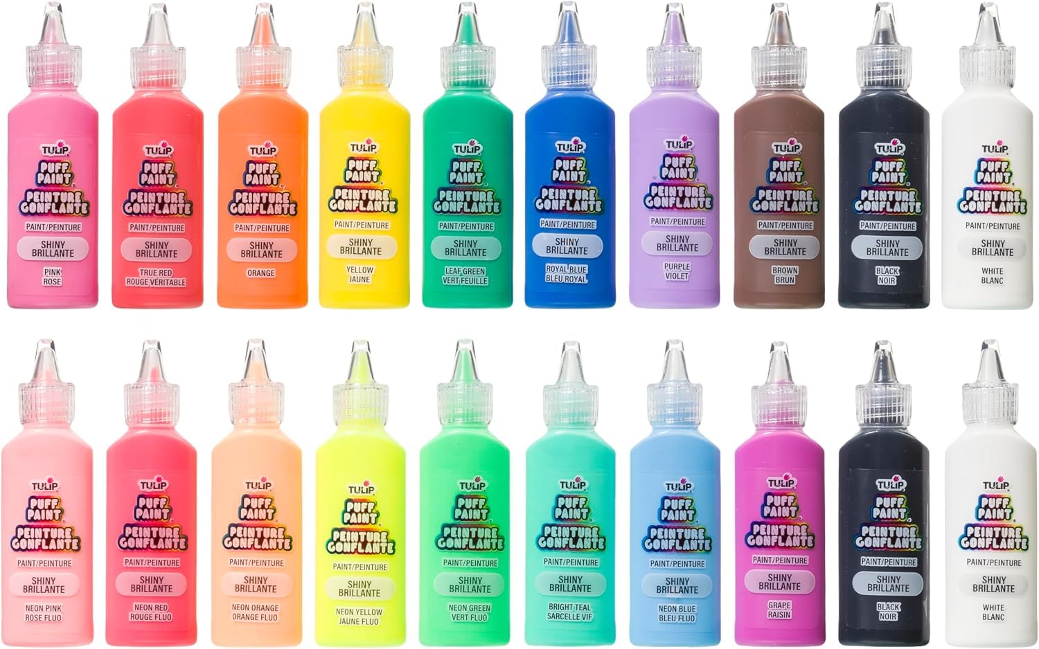 Tulip Puff Paint 20-Color Party Pack, Multi-Surface, Premium Quality, Nontoxic &