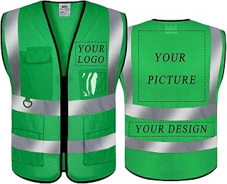 BeautyWill Custom Safety Vest Logo Class 2 High Visibility Reflevtive Vest Outdoor Protective Workwear