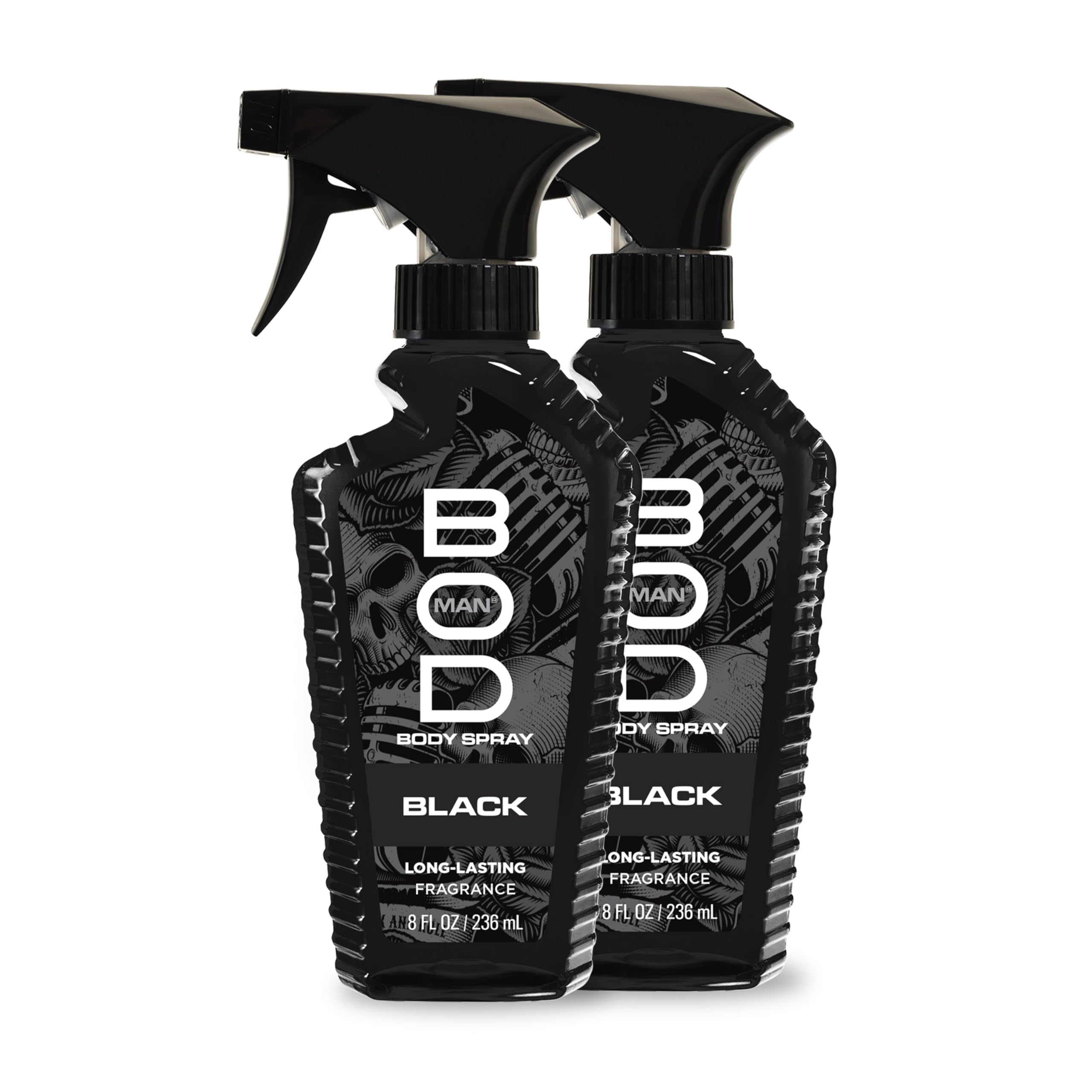 BOD man Fragrance Body Spray, Black, 8 fl oz (Pack of 2)