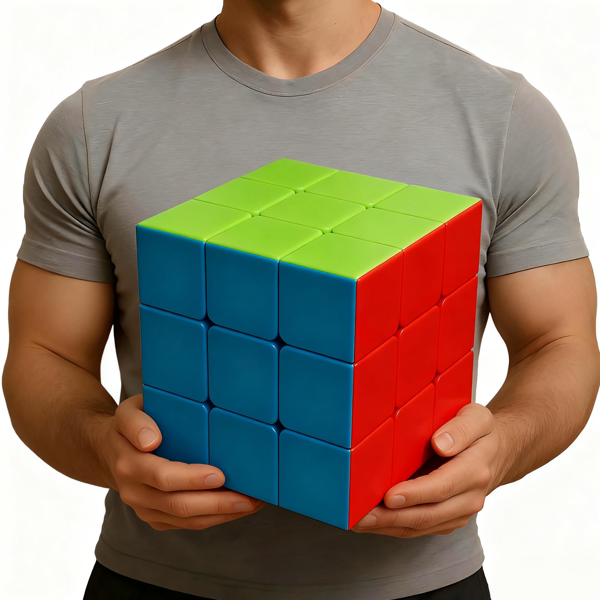 Giant Magic Cube 3x3, 18CM Extra Large Stickerless Puzzle Cube for All Ages | St