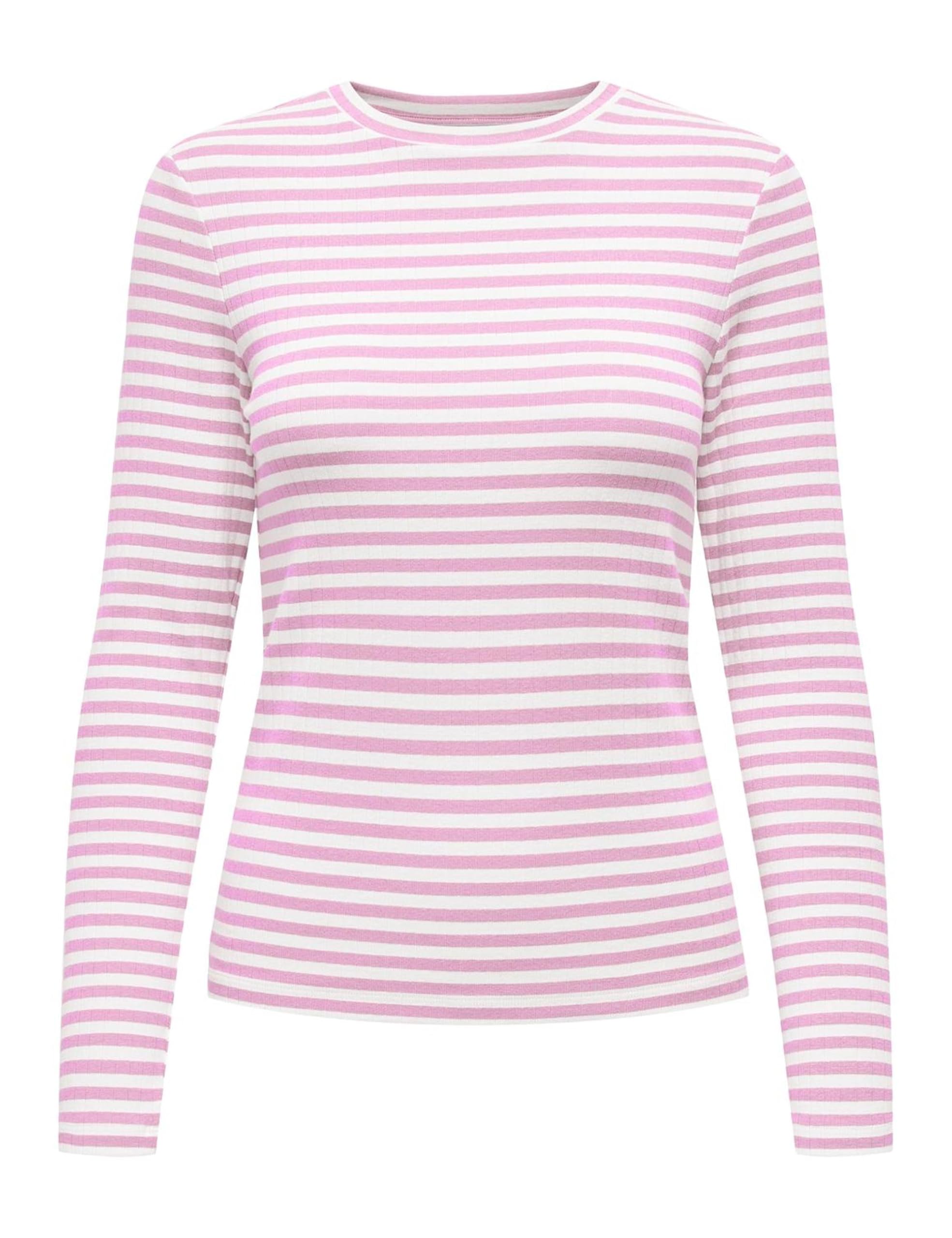 ONLY Women's Onlaida L/S Striped Top JRS Comfortable Top with O-Neck and Long Sl